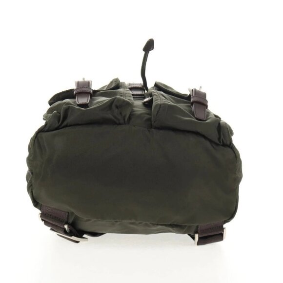 PRADA Backpack Nylon Khaki Silver Auth 143343 main image 16